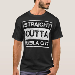 T-shirt Droite En Périphérie De Puebla Ville Mexico Vintag
