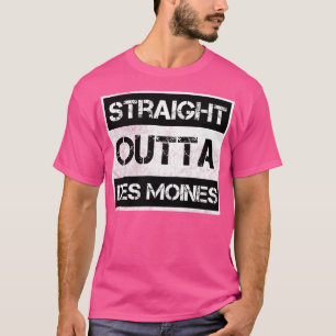 T-shirt Droite En Périphérie Des Moines Iowa Vintage En Pe