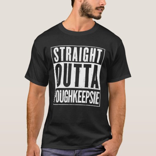 T-shirt Droite Outta Poughkeepsie Funny (Devant)
