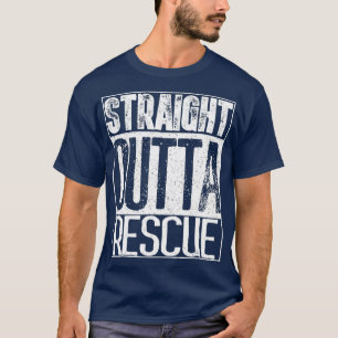 T-shirt Droite Outta Secourir Funny Pit Bull Dog Chemise