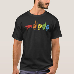 T-shirt Droits de l'Homme Signe Langue Hand Talking Lgbt