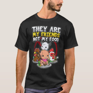 T-shirt Droits des Animaux Mes Amis Pas Ma Nourriture Insp