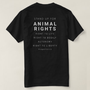 T-shirt Droits des animaux végétaliens Typographie minimal