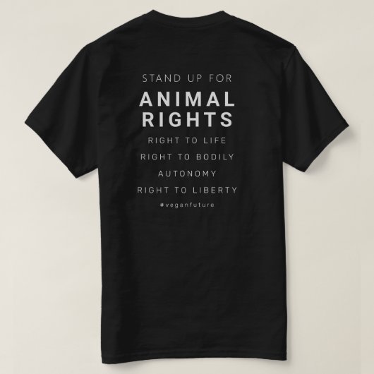 T-shirt Droits des animaux végétaliens Typographie minimal (Design dos)