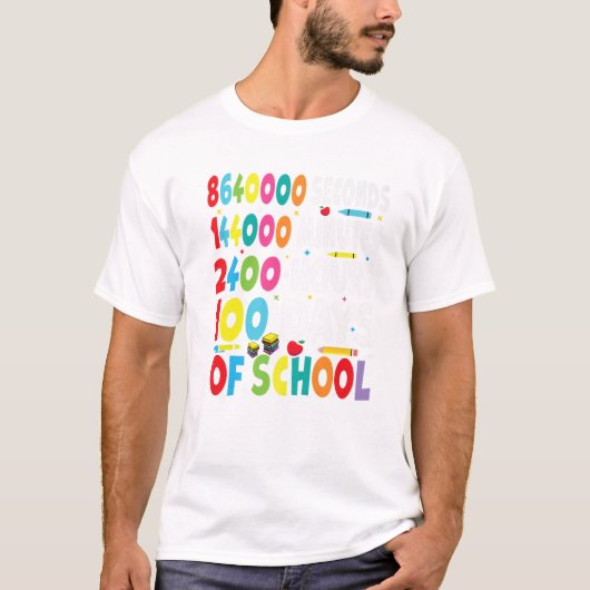T-shirt Drôle 100 jours de tenue scolaire pour les enseign (Devant)