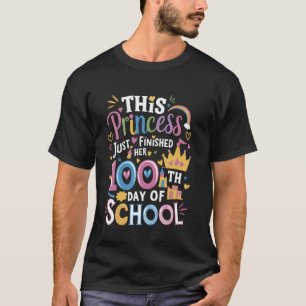 T-shirt Drôle 100ème Jour De Princesse D'école Filles Mign