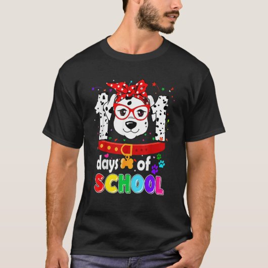 T-shirt Drôle 101 Jours Chien de l'école 100ème Jours Ense (Devant)