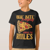 T-shirt Drôle 1 bouchées Pizza Tout le monde connaît les r (Devant)