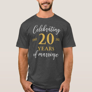 T-shirt Drôle 20 ans de mariage 2002 20e anniversaire de m
