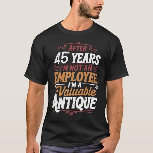 T-shirt Drôle 45 ans plus tard toujours pas licencié 45e t (Devant)