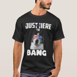 T-shirt Drôle 4 juillet Akita Chien Juste Ici À Bang USA