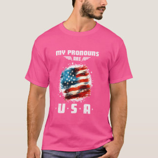 T-shirt Drôle 4 juillet Américain Dit Que Mes Pronononoune