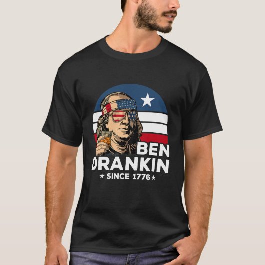 T-shirt Drôle 4 juillet Ben Drankin Retro Drapeau 1776 Cad (Devant)