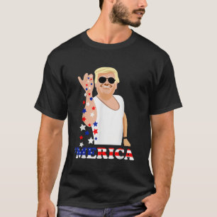 T-shirt Drôle 4 juillet Drapeau américain Trump Merica Sal