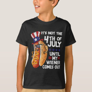 T-shirt Drôle 4 juillet Hot Dog Wiener Sortit Bbq Par