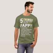 T-shirt Drôle 5 choses Grand-père Pappy Crazy Idée cadeau (Devant entier)