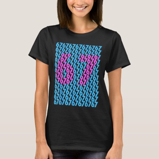 T-shirt Drôle 67 Caché 6 7 Mème Collège 6 7 Drôle 6 (Devant)