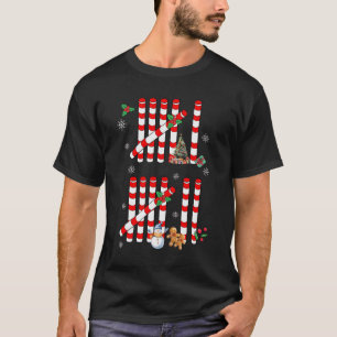 T-shirt Drôle 67 Cane à sucre marques de pointage Noël Six