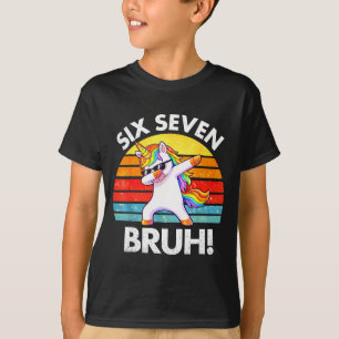 T-shirt Drôle 67 Mème Licorne Dabbing Six Sept 6 7 Enfants