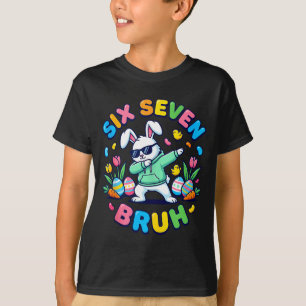 T-shirt Drôle 67 six sept mème bruh lapin dabbing Pâques