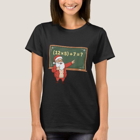 T-shirt Drôle 67 Six Sept Prof de Maths Noël Mème Équ (Devant)
