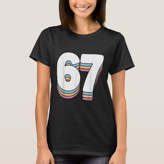 T-shirt Drôle 6 7 Mème Six Sept Génération Alpha Argot 67 (Devant)