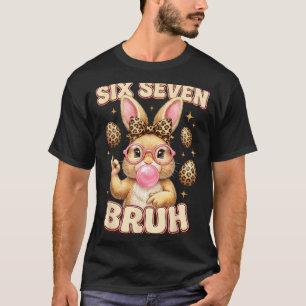 T-shirt Drôle 6 7 mème six sept lapin léopard arc 6-7