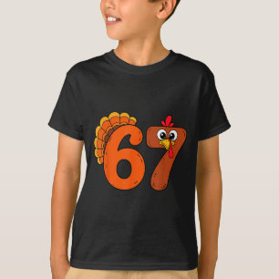T-shirt Drôle 6 7 Six Sept Mème Thanksgiving Dinde Vacanc