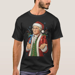 T-shirt Drôle 7-6 6-7 George Washington Santa 67 Meme Chri