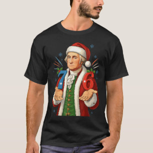T-shirt Drôle 7-6 6-7 George Washington Santa 67 Meme Chri