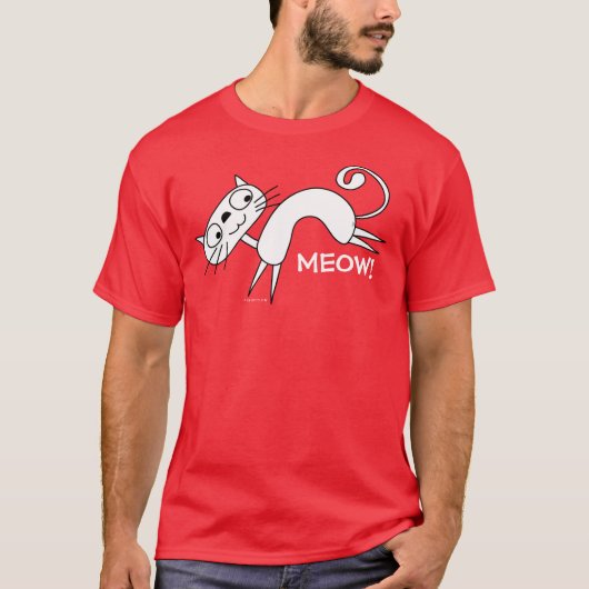 T-shirt drôle 9 de Meow de chat (Devant)