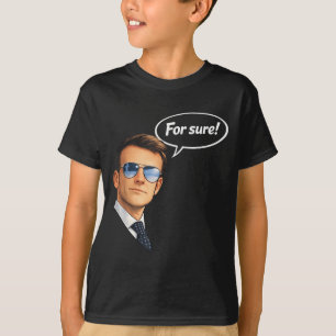T-shirt Drôle à coup sûr macron lunettes mème