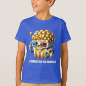 T-shirt Drôle accroc de cinéma pop-corn (Devant)