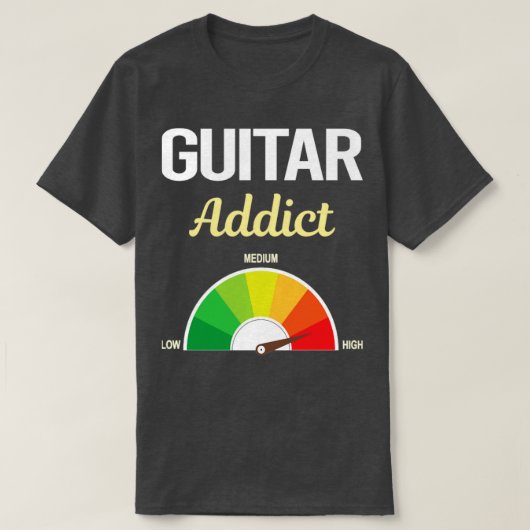 T-shirt Drôle Addict Guitariste (Design devant)