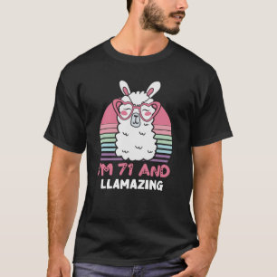 T-shirt Drôle Adorable Llama 71e Anniversaire Cadeau Pour