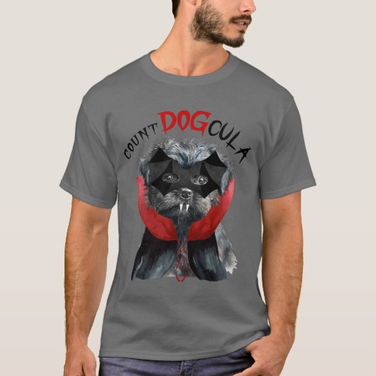T-shirt Drôle Affenpinscher Chien Vampire Halloween Costum (Devant)