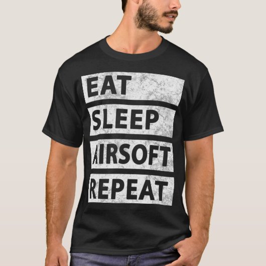 T-shirt Drôle Airsoft Manger Sleep Airsoft (Devant)