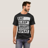 T-shirt Drôle Airsoft Manger Sleep Airsoft (Devant entier)