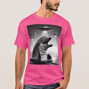 T-shirt Drôle Alien Dauphin Ufo Racoon Selfie Avec Ufos