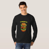 T-shirt Drôle Alimenté Par Le Cheeseburger Géant Burger Bo (Devant entier)