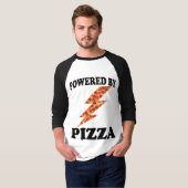 T-shirt Drôle Alimenté Par Pizza Cool Pizza (Devant entier)