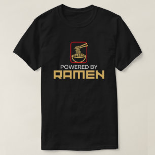 T-shirt Drôle Alimenté par un Amant de Nouilles Ramen Cade