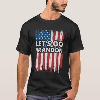T-shirt Drôle Allons Brandon Drapeau américain rétro Homme