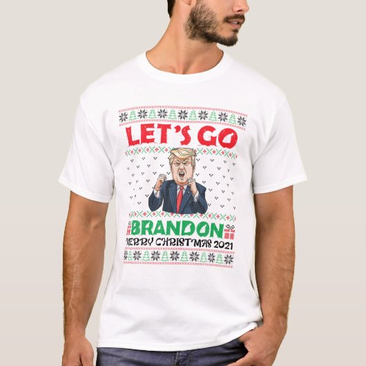 T-shirt Drôle Allons-y 2024 Go Brandon Trump 2024 Ugly Chr (Devant)