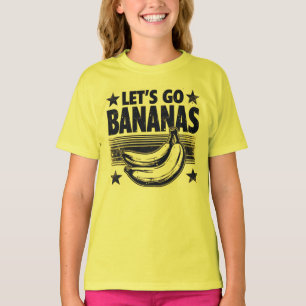 T-shirt Drôle Allons-y Bananes Mème Grunge Distressed