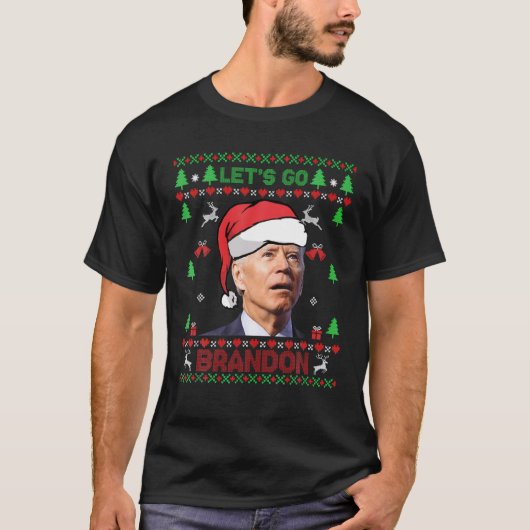 T-shirt Drôle Allons-y Brandon Biden Vilain Noël (Devant)