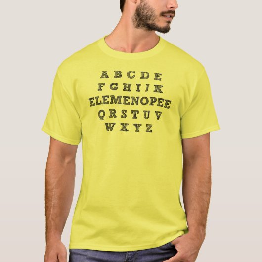 T-Shirt Drôle Alphabet Elemenopee (Devant)