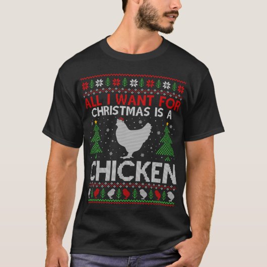 T-shirt Drôle Amant Poulet Jeu de Noël Cadeau Poulet Laide (Devant)