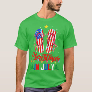 T-shirt Drôle américain Flip Flops Xmas Lights Noël