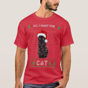 T-shirt Drôle Amoureux de les chats mignon Chat Santa Hat